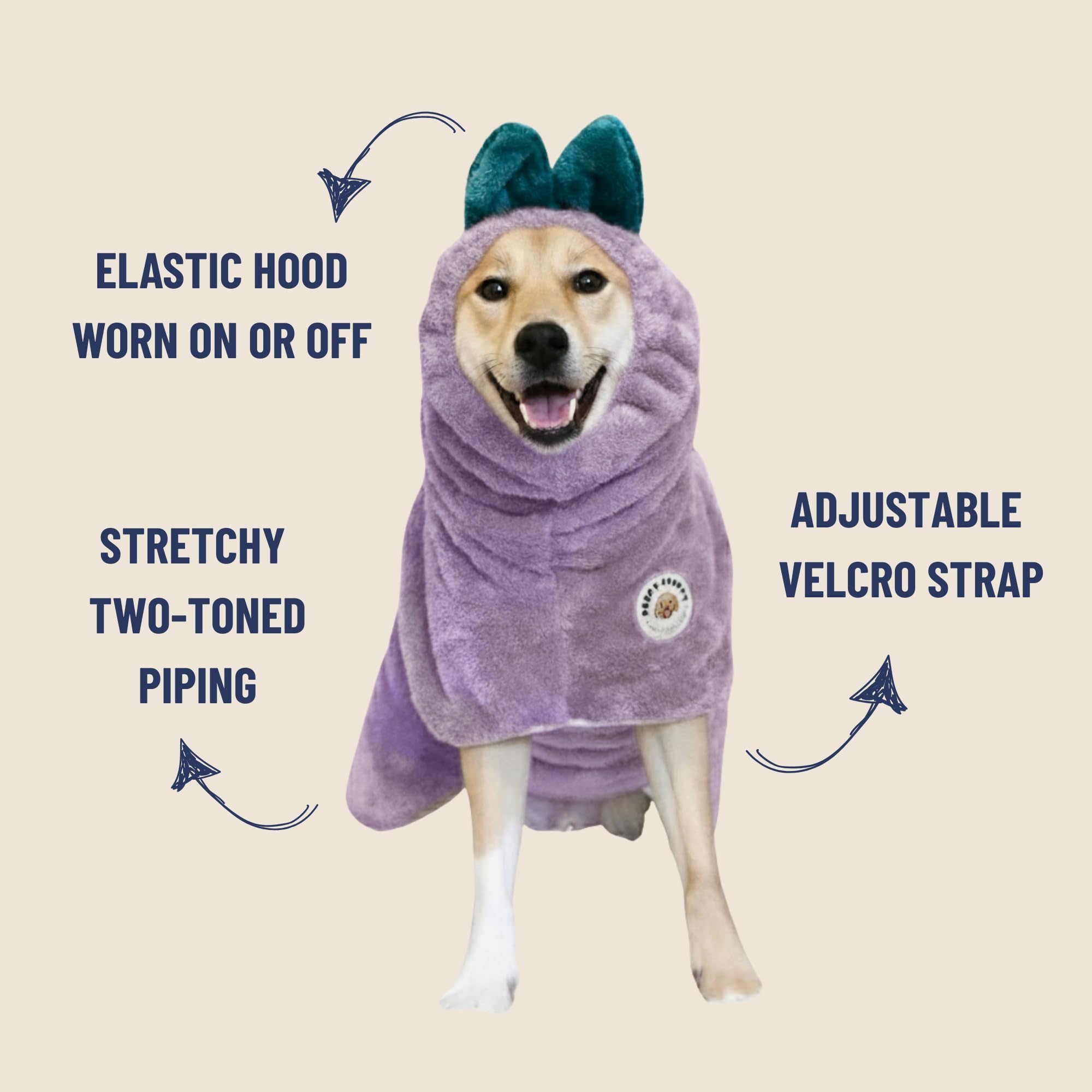 ALPHAICON DOGGY ROBE SUNSET × MINT SODA DERPYCHAPPY Dog Bathrobe Towel Robe After Bath Microfiber Korea